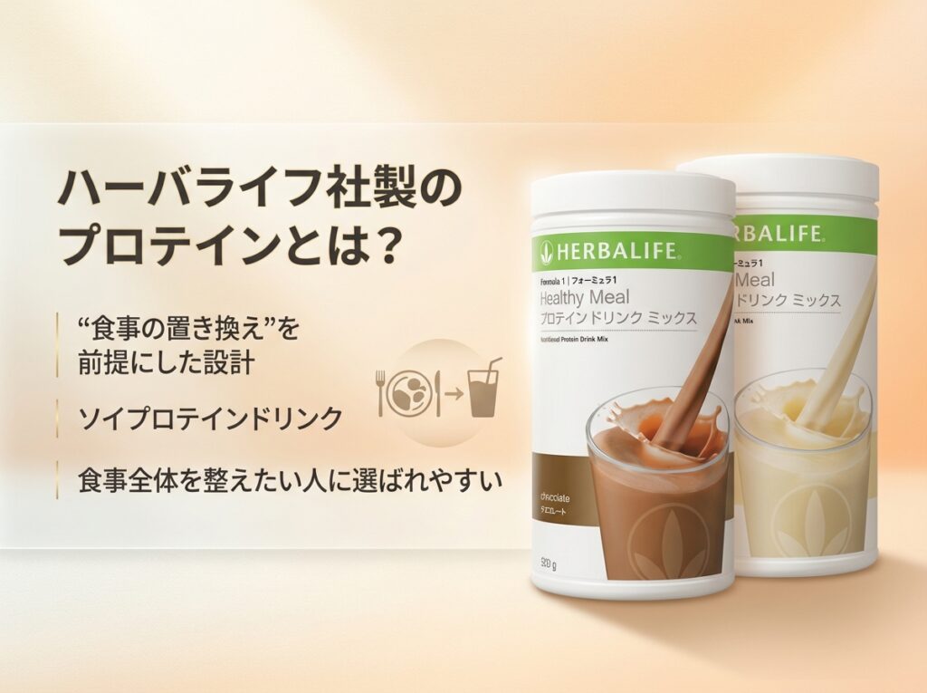 ハーバライフ社製プロテインは食事の置き換え前提のソイプロテインドリンク