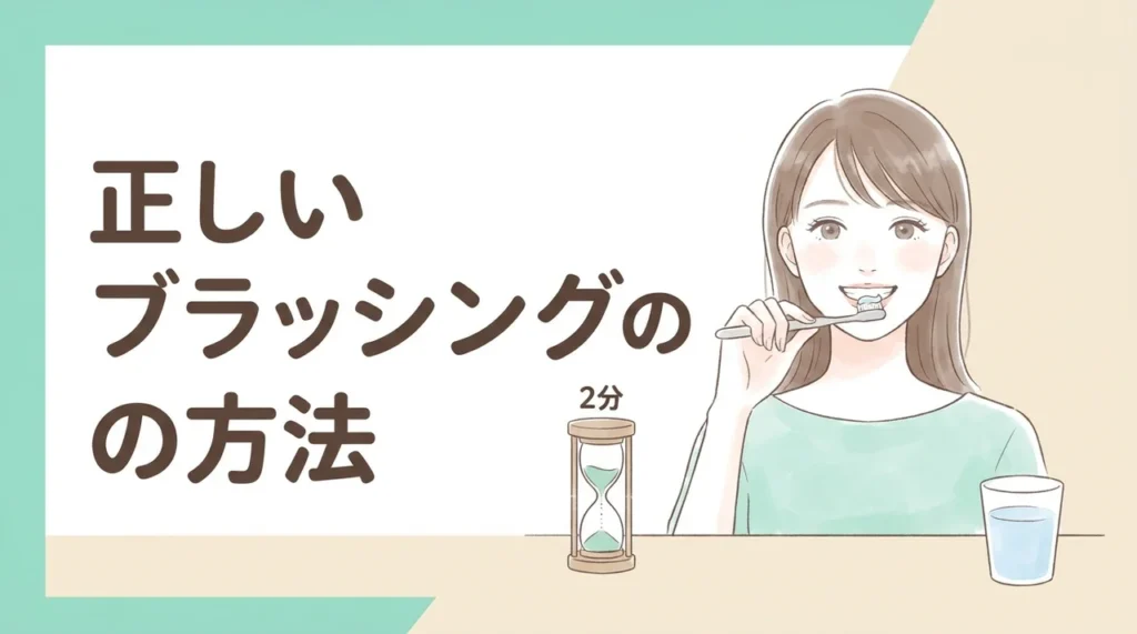 効果的なブラッシングのやり方のポイントについて説明した画像