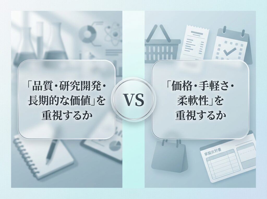 ニュースキンの評価が分かれる理由（品質重視と価格・手軽さ重視の価値観の違い）